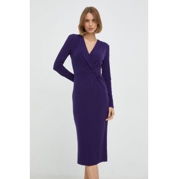 Nissa rochie culoarea violet, mini, mulata