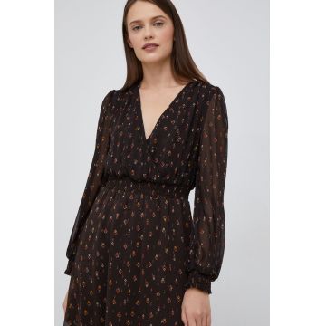 Pepe Jeans rochie culoarea maro, mini, evazati