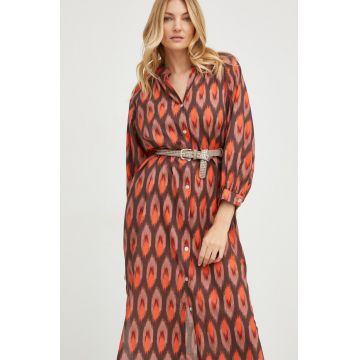 Answear Lab rochie culoarea maro, maxi, drept