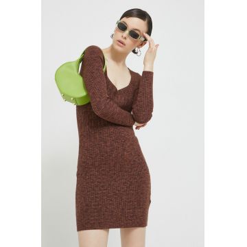 Abercrombie & Fitch rochie culoarea maro, mini, mulata