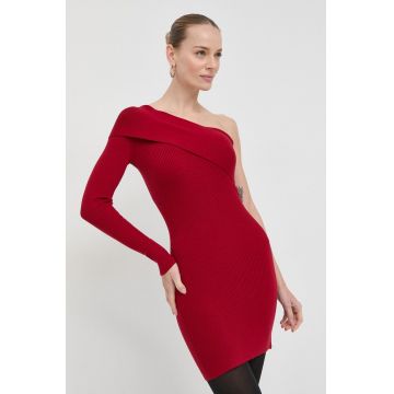 Elisabetta Franchi rochie din amestec de matase culoarea rosu, mini, mulata