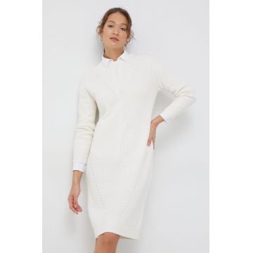 Pennyblack rochie din amestec de lana culoarea bej, midi, drept Pennyblack rochie din amestec de lana culoarea bej, midi, drept
