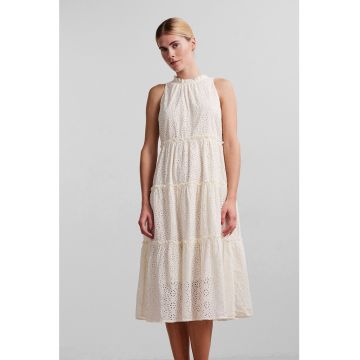 Rochie midi cu broderie anglaise Nona