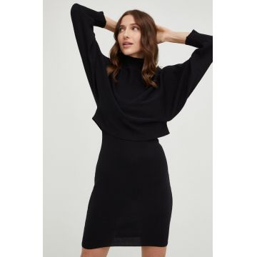 Answear Lab rochie si pulover femei, culoarea negru