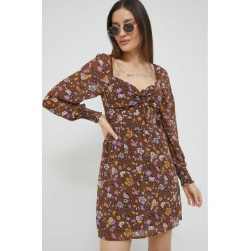 Hollister Co. rochie culoarea maro, mini, evazati