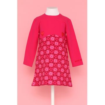 Rochie cu decolteu la baza gatului si model floral