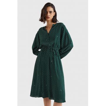 Rochie midi cu model si cordon