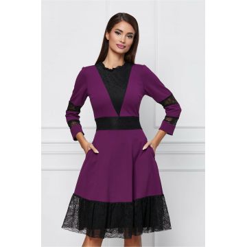 Rochie Moze mov cu dantela neagra