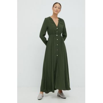 Sisley rochie culoarea verde, maxi, drept