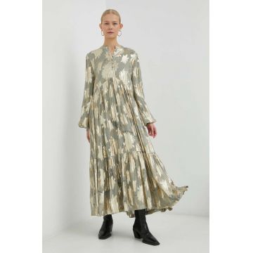 Bruuns Bazaar rochie Hollyhock Larke culoarea auriu, maxi, evazati