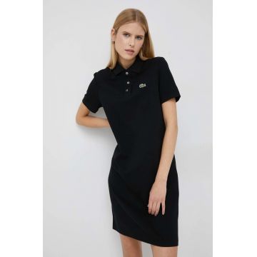 Lacoste rochie culoarea negru, mini, drept