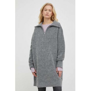 Marc O'Polo rochie din lana Denim culoarea gri, mini, oversize