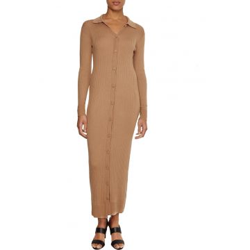 Rochie-cardigan slim fit de lyocell si lana