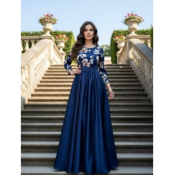 Rochie cu motive florale eleganta lunga Teo 4