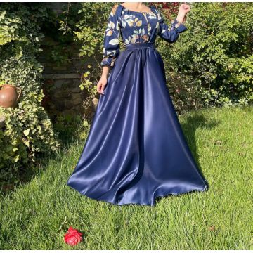 Rochie cu motive florale eleganta lunga Teo 4