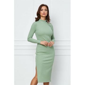 Rochie Moze verde fistic din tricot