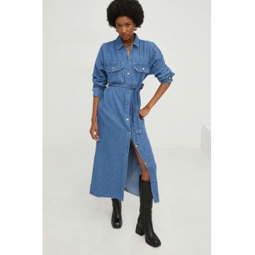 Answear Lab rochie jeans midi, drept