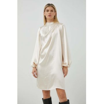 Bruuns Bazaar rochie culoarea bej, mini, drept