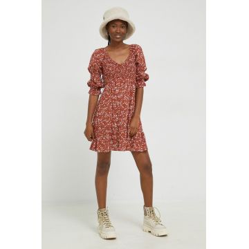 Hollister Co. rochie culoarea maro, mini, evazati