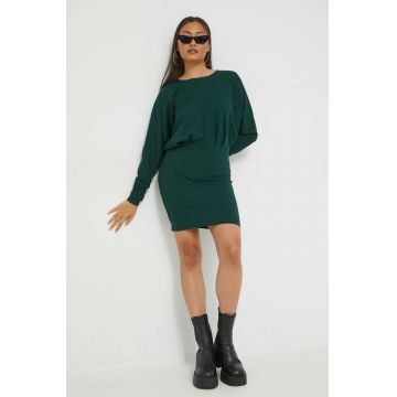 JDY rochie culoarea verde, mini, mulata