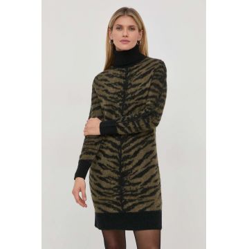 MICHAEL Michael Kors rochie din lana culoarea verde, mini, drept MICHAEL Michael Kors rochie din lana culoarea verde, mini, drept