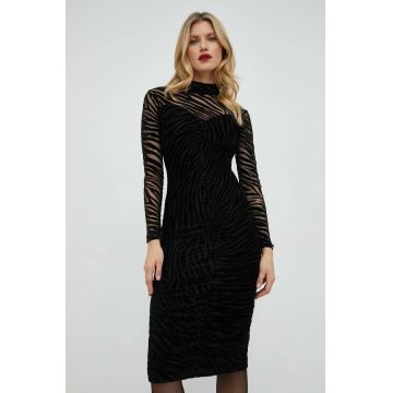 Nissa rochie culoarea negru, mini, mulata