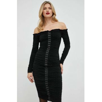 Nissa rochie culoarea negru, mini, mulata