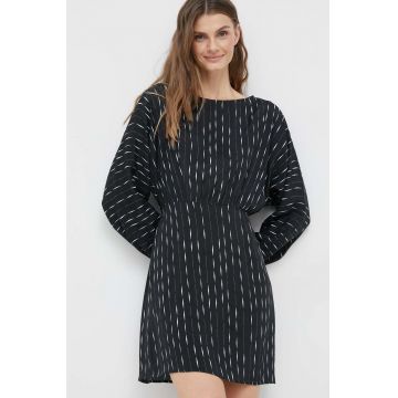 Sisley rochie culoarea negru, mini, evazati