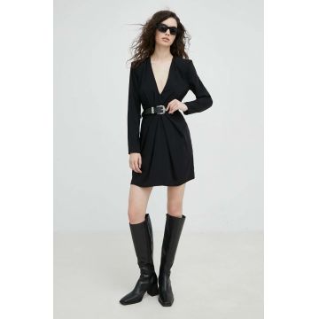 The Kooples rochie culoarea negru, mini, drept