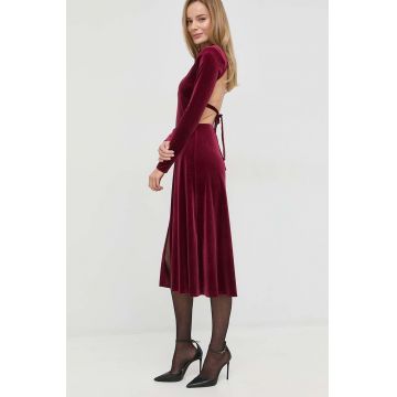 Undress Code rochie culoarea bordo, midi, mulata