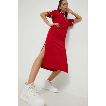 adidas Originals rochie X Thebe Magugu culoarea rosu, midi, drept