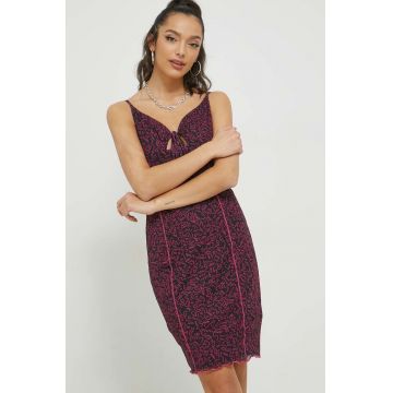 Tommy Jeans rochie culoarea roz, mini, mulata