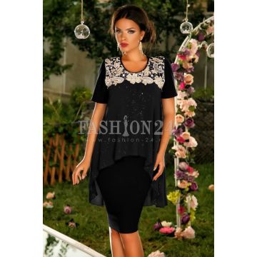 Rochie Elvira Black Glossy