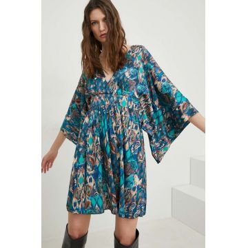 Answear Lab rochie culoarea verde, mini, evazati Answear Lab rochie culoarea verde, mini, evazati