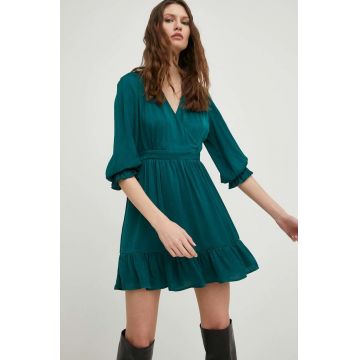 Answear Lab rochie culoarea verde, mini, evazati