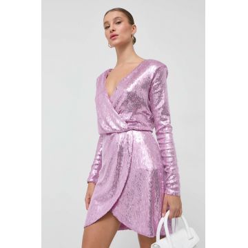 BOSS rochie culoarea roz, mini, drept