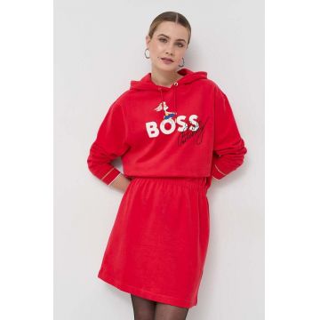 BOSS rochie x Looney Tunes culoarea rosu, mini, evazati