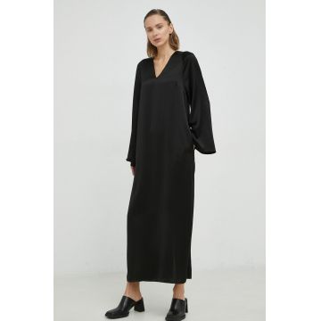 By Malene Birger rochie Brynn culoarea negru, maxi, drept