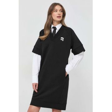 Karl Lagerfeld rochie culoarea negru, mini, oversize