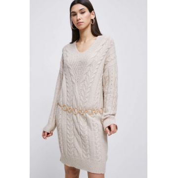 Medicine rochie culoarea bej, mini, oversize