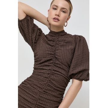 Notes du Nord rochie Ficca culoarea maro, mini, mulata