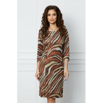 Rochie Herra caramiziu cu zebra print