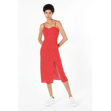 Rochie midi cu slit lateral