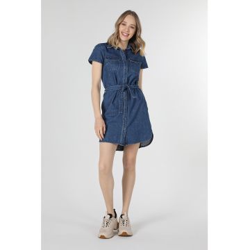 Rochie mini evazata din denim