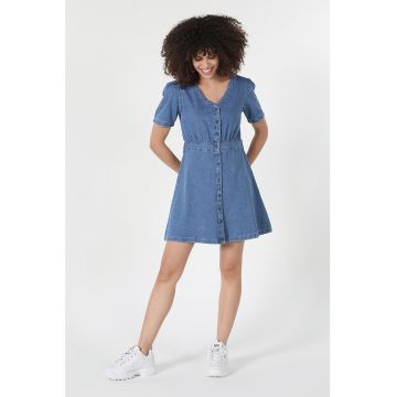 Rochie mini evazata din denim