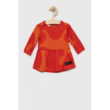 Adidas Performance rochie din bumbac pentru copii culoarea portocaliu, mini, evazati