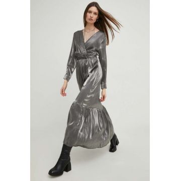 Answear Lab rochie culoarea argintiu, maxi, evazati