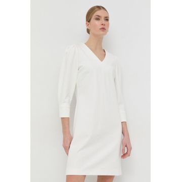 BOSS rochie culoarea bej, mini, drept