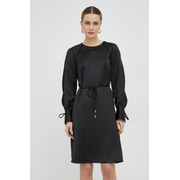 BOSS rochie culoarea negru, mini, drept