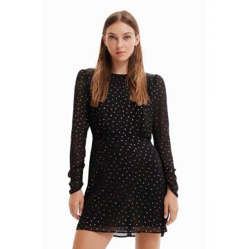 Desigual rochie culoarea negru, mini, drept